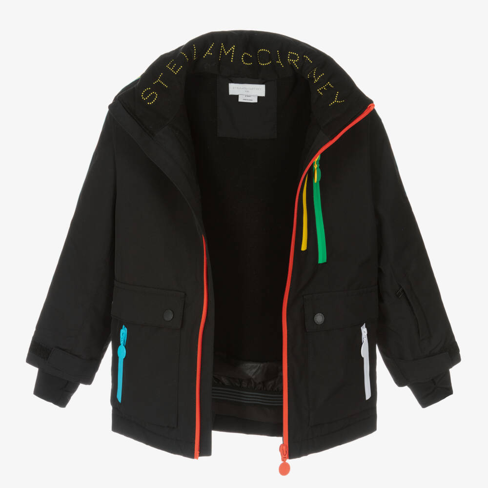 Stella McCartney Kids Ski Wear Capsule-Boys Black Adventure Ski Jacket | Childrensalon Outlet