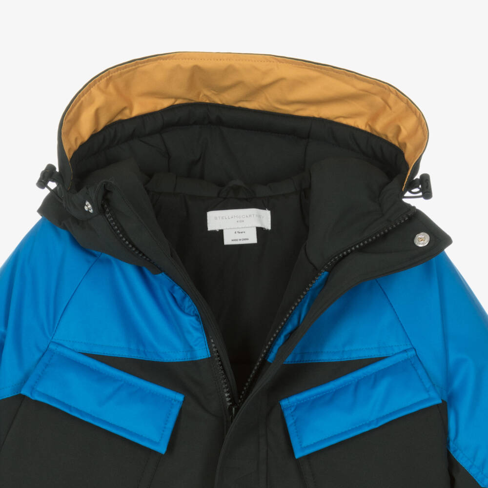 Stella McCartney Kids-معطف بهودي لون أسود وأزرق للأولاد | Childrensalon Outlet