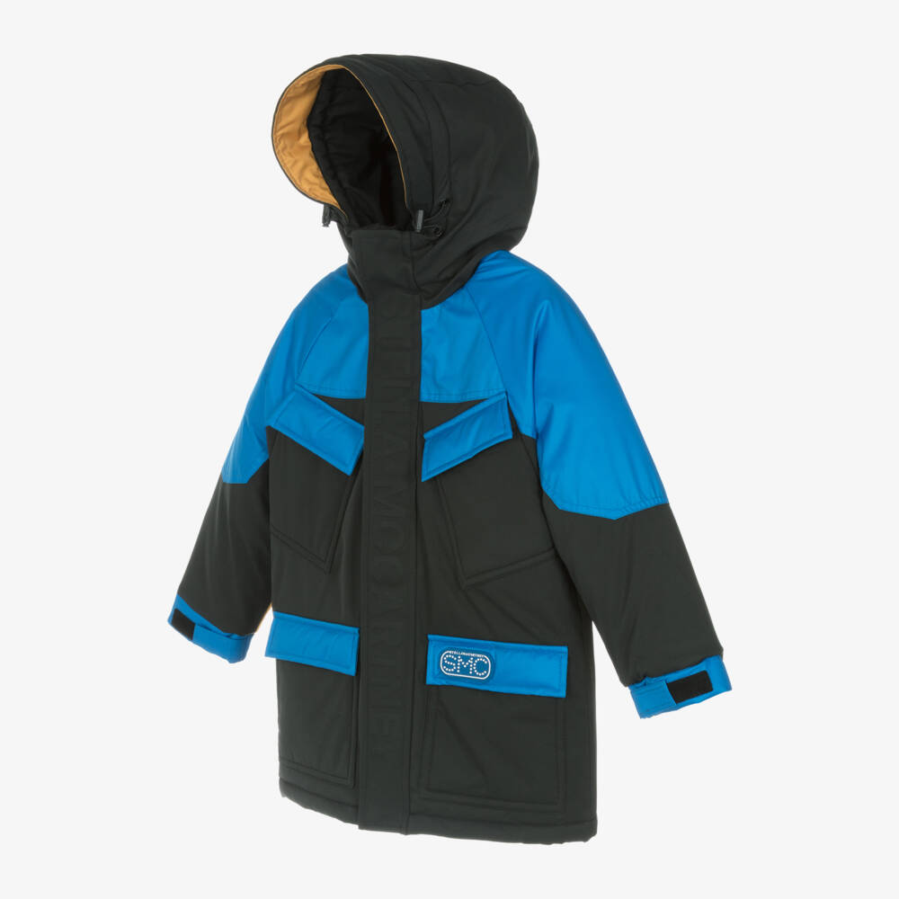 Stella McCartney Kids-معطف بهودي لون أسود وأزرق للأولاد | Childrensalon Outlet