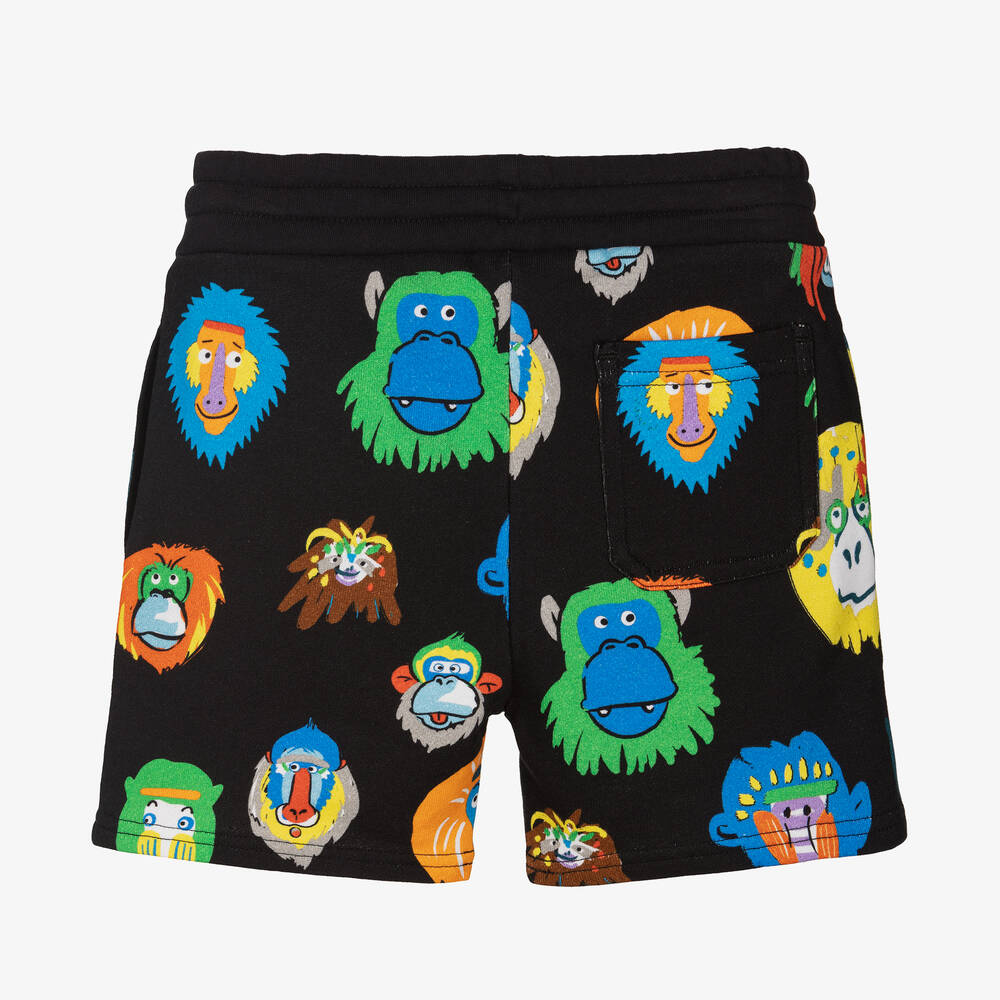 Stella McCartney Kids-Boys Black Animal Print Shorts | Childrensalon Outlet