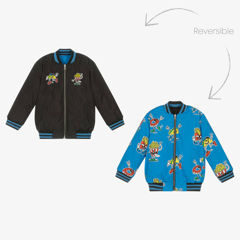 Stella McCartney Kids - Boys Black & Blue Reversible Jacket | Childrensalon