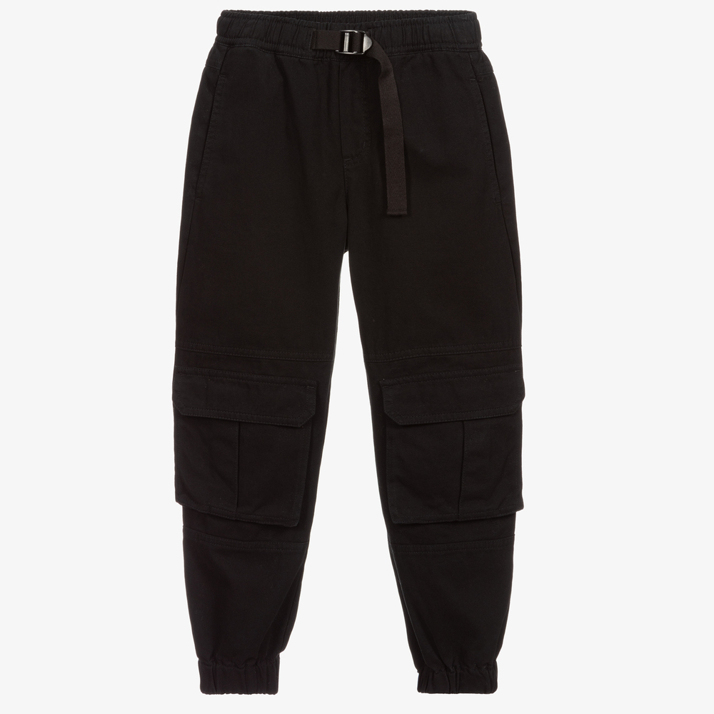 Stella McCartney Kids - Pantalon cargo noir Garçon | Childrensalon