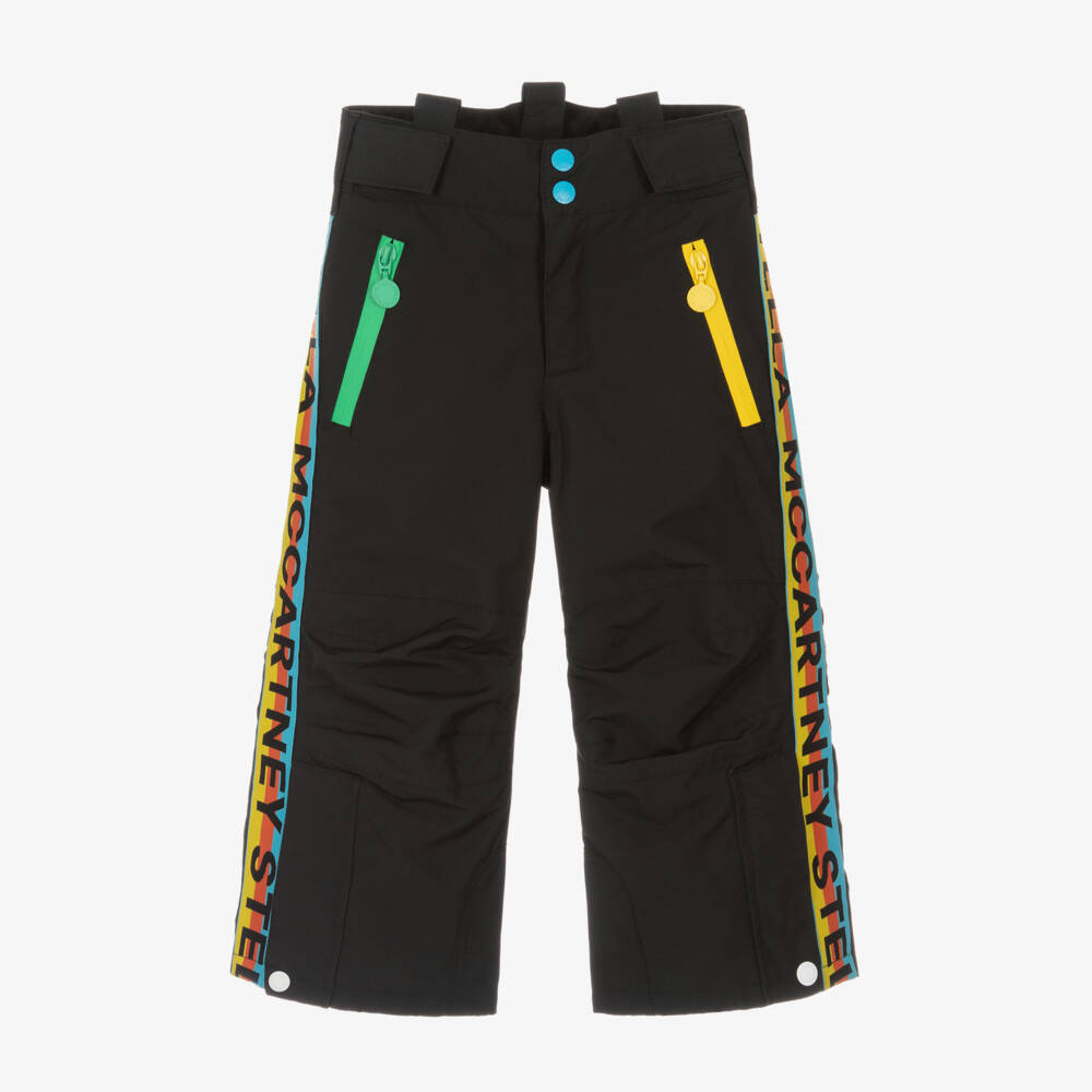 Stella McCartney Kids Ski Wear Capsule-Boys Black Colorblock Ski Pants | Childrensalon Outlet