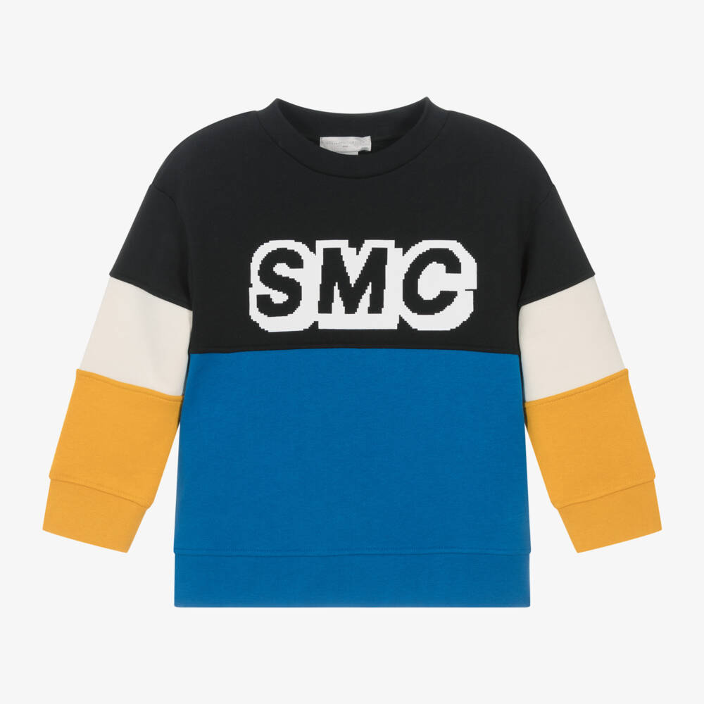 Stella McCartney Kids-سويتشيرت قطن عضوي بألوان بلوك للأولاد | Childrensalon Outlet