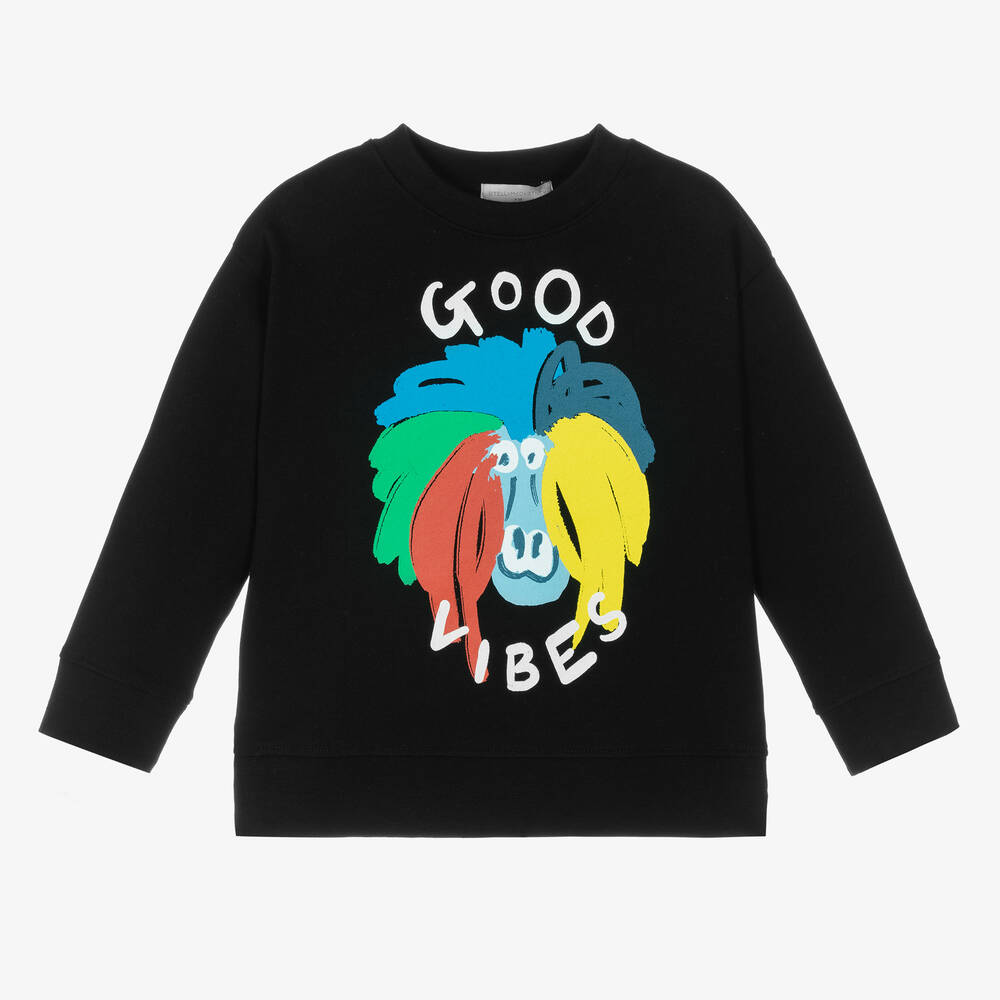 Stella McCartney Kids - Schwarzes Good Vibes Sweatshirt (J) | Childrensalon