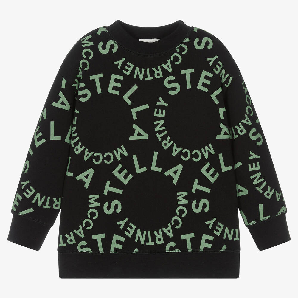 Stella McCartney Kids - Boys Black Cotton Graphic Print Sweatshirt | Childrensalon