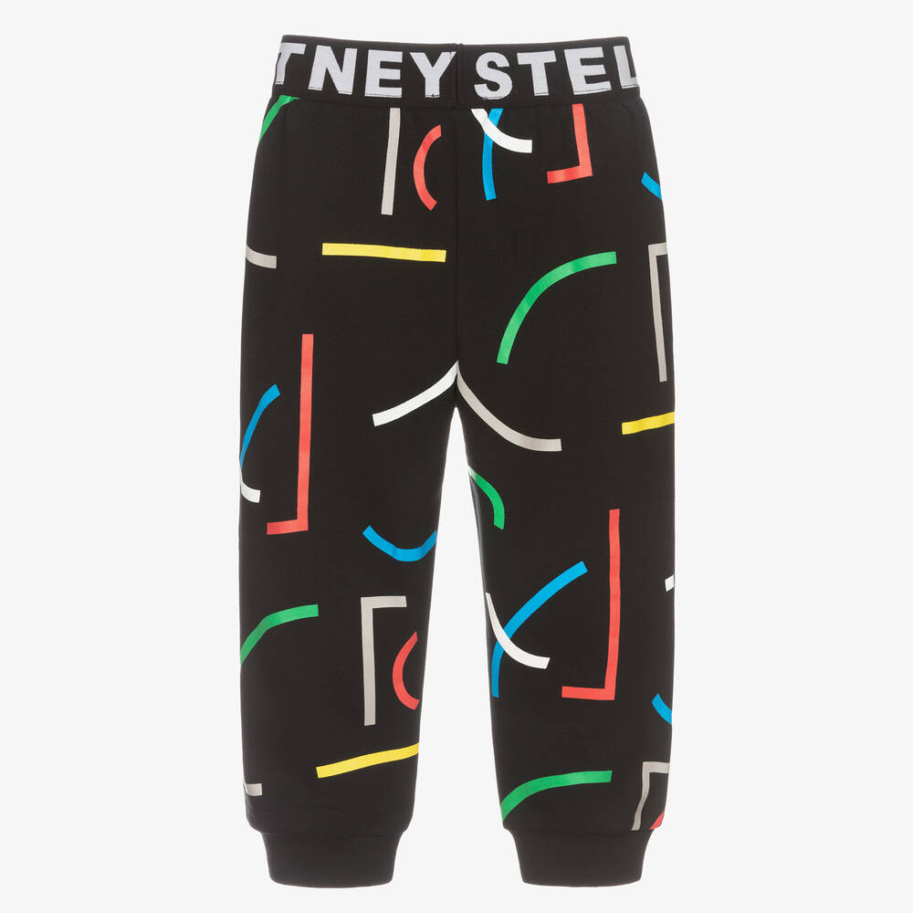 Stella McCartney Kids-Boys Black Cotton Logo Joggers | Childrensalon Outlet