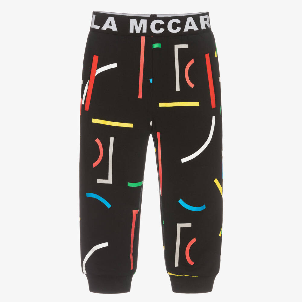 Stella McCartney Kids - Boys Black Cotton Logo Joggers | Childrensalon