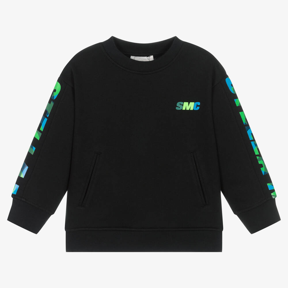 Stella McCartney Kids - Boys Black Cotton Logo Sweatshirt | Childrensalon