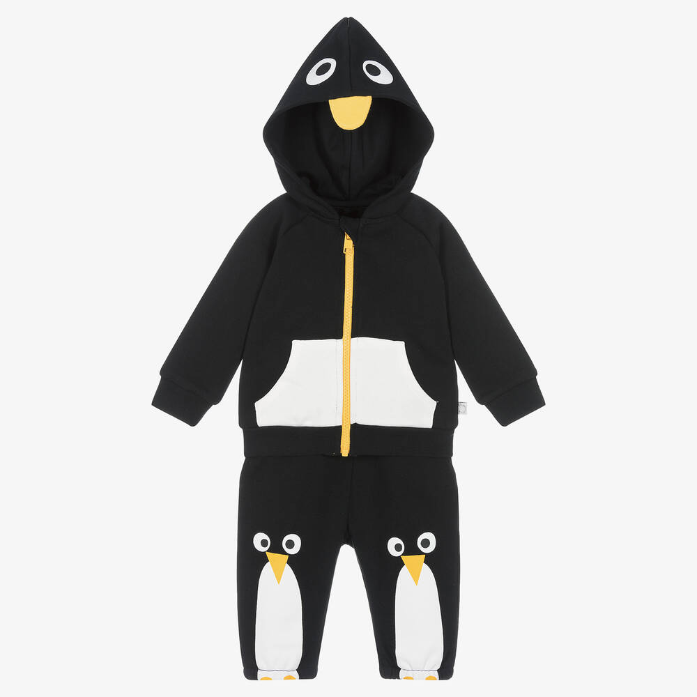 Stella McCartney Kids - Черный спортивный костюм Пингвин из хлопка | Childrensalon
