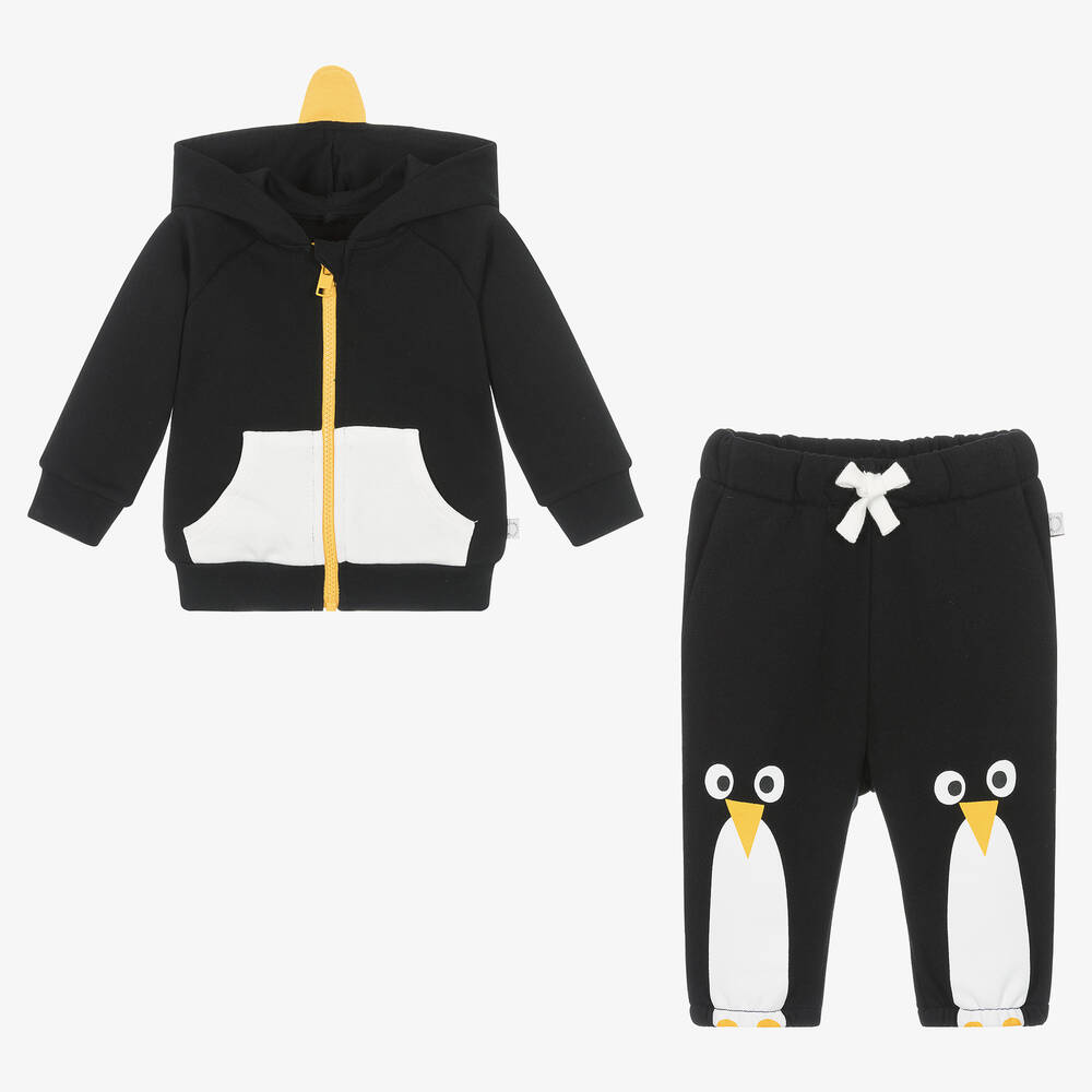Stella McCartney Kids-Boys Black Cotton Penguin Tracksuit | Childrensalon Outlet