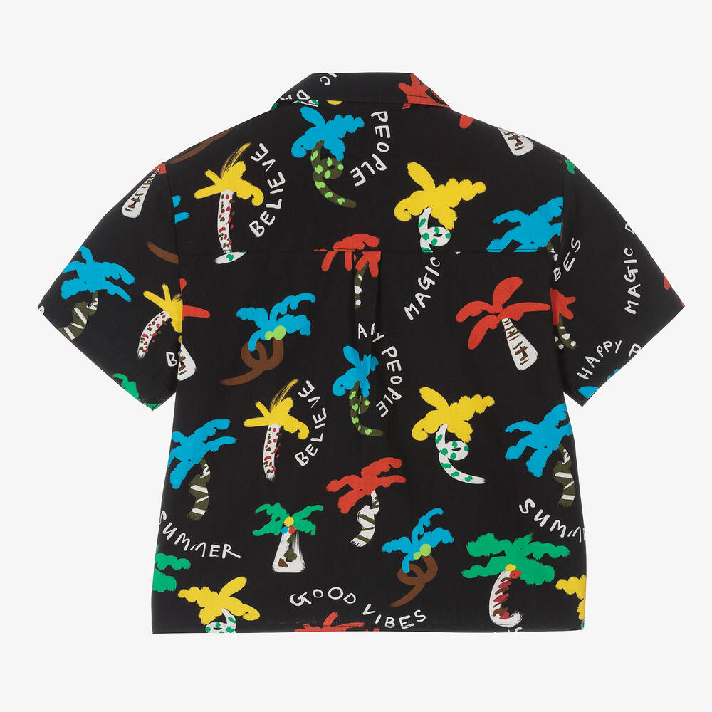 Stella McCartney Kids-Boys Black Cotton Shirt | Childrensalon Outlet