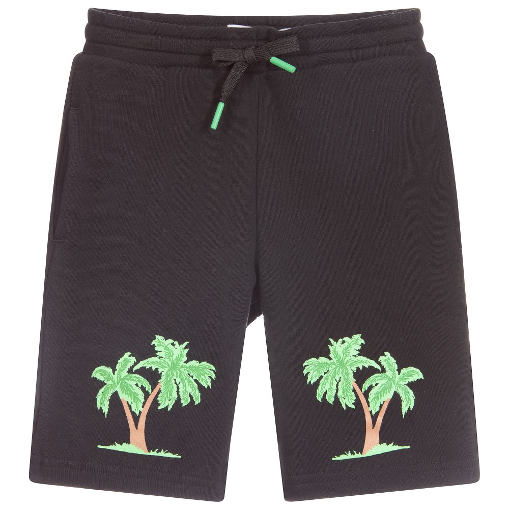 Stella McCartney Kids-Boys Black Cotton Shorts | Childrensalon Outlet