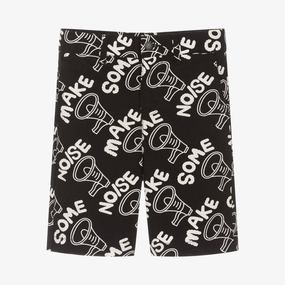 Stella McCartney Kids - Boys Black Cotton Shorts | Childrensalon