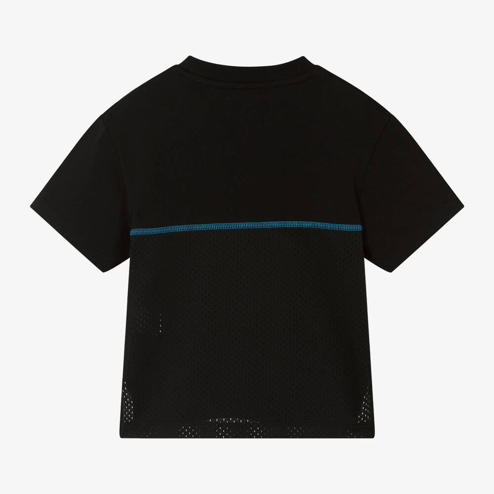 Stella McCartney Kids-Boys Black Cotton Sports T-Shirt | Childrensalon Outlet