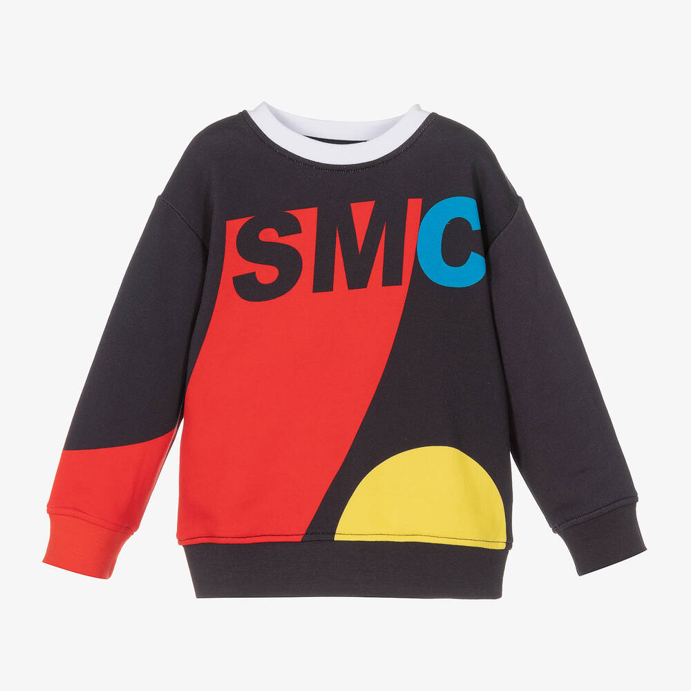 Stella McCartney Kids - سويتشيرت قطن عضوي لون أسود للأولاد  | Childrensalon