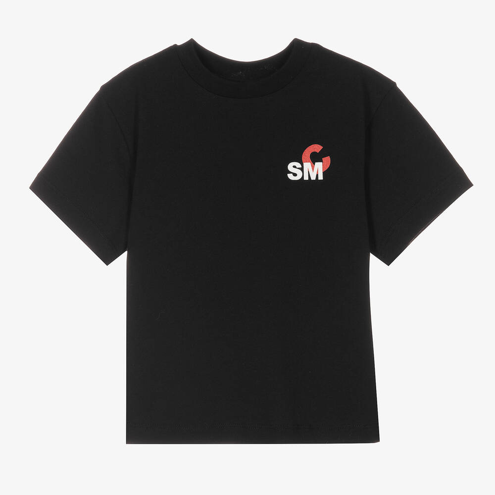 Stella McCartney Kids - Schwarzes Baumwoll-T-Shirt (J) | Childrensalon