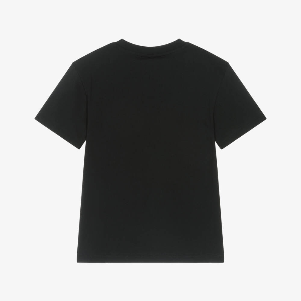 Stella McCartney Kids-Boys Black Cotton T-Shirt With Green Circle Logo | Childrensalon Outlet