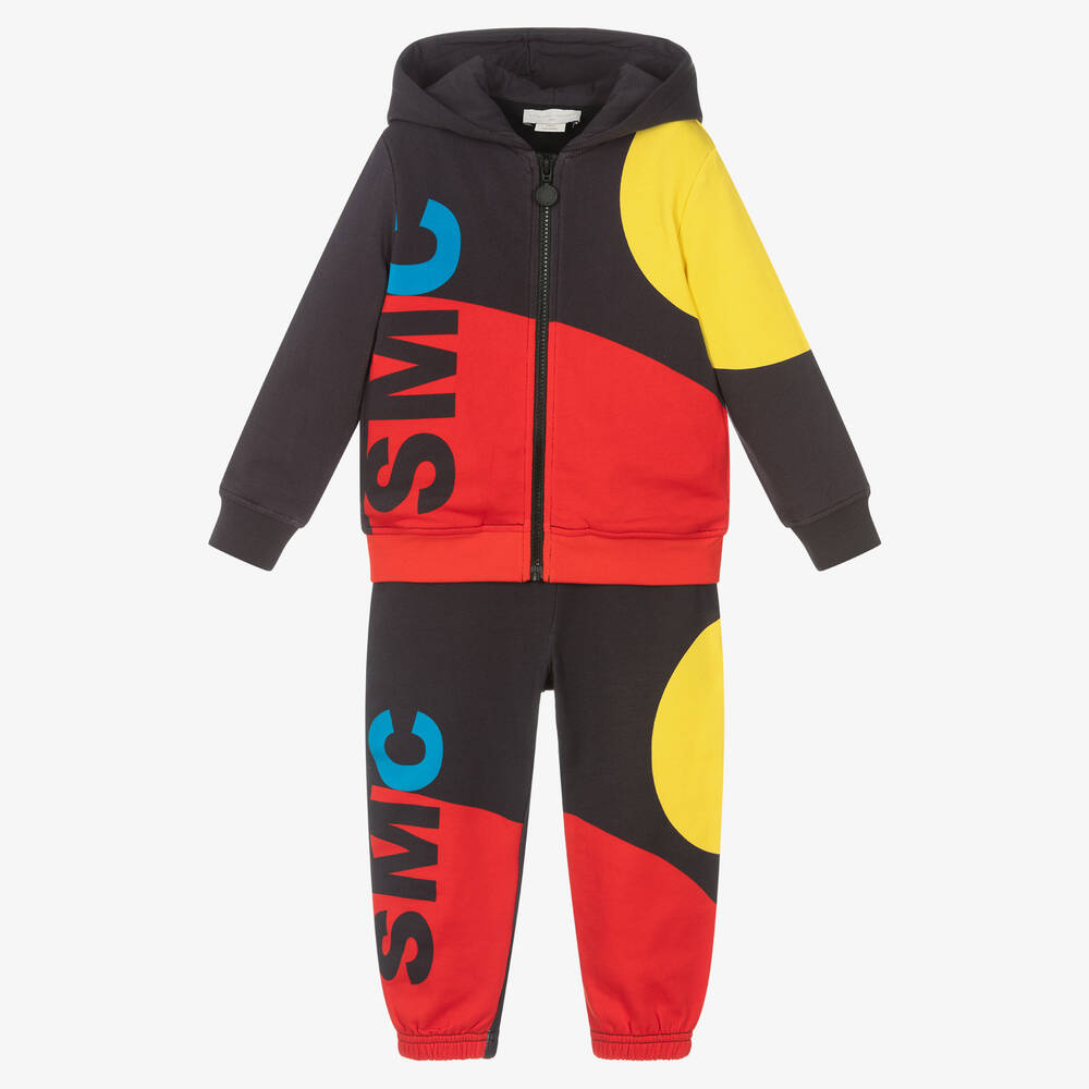 Stella McCartney Kids-Boys Black Cotton Tracksuit | Childrensalon Outlet