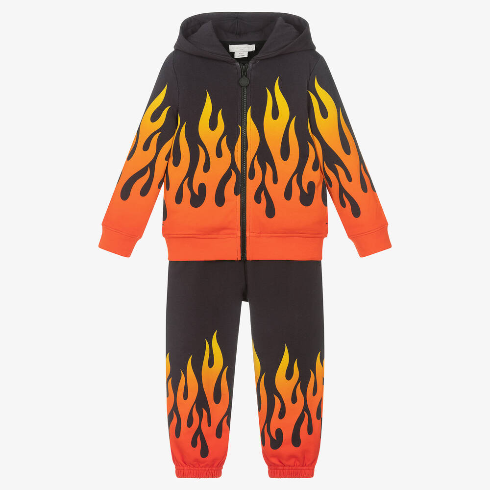 Stella McCartney Kids - Boys Black Cotton Tracksuit | Childrensalon