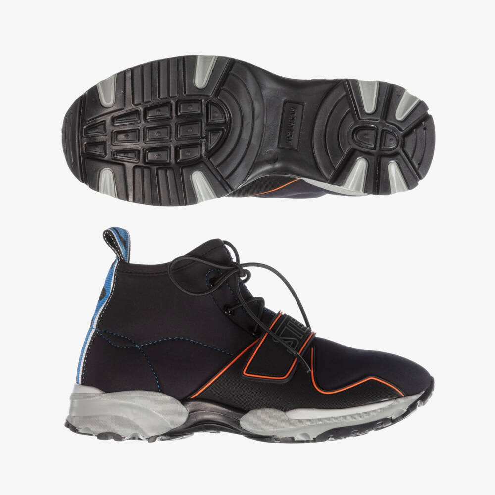 Stella McCartney Kids-Boys Black High-Top Trainers | Childrensalon Outlet