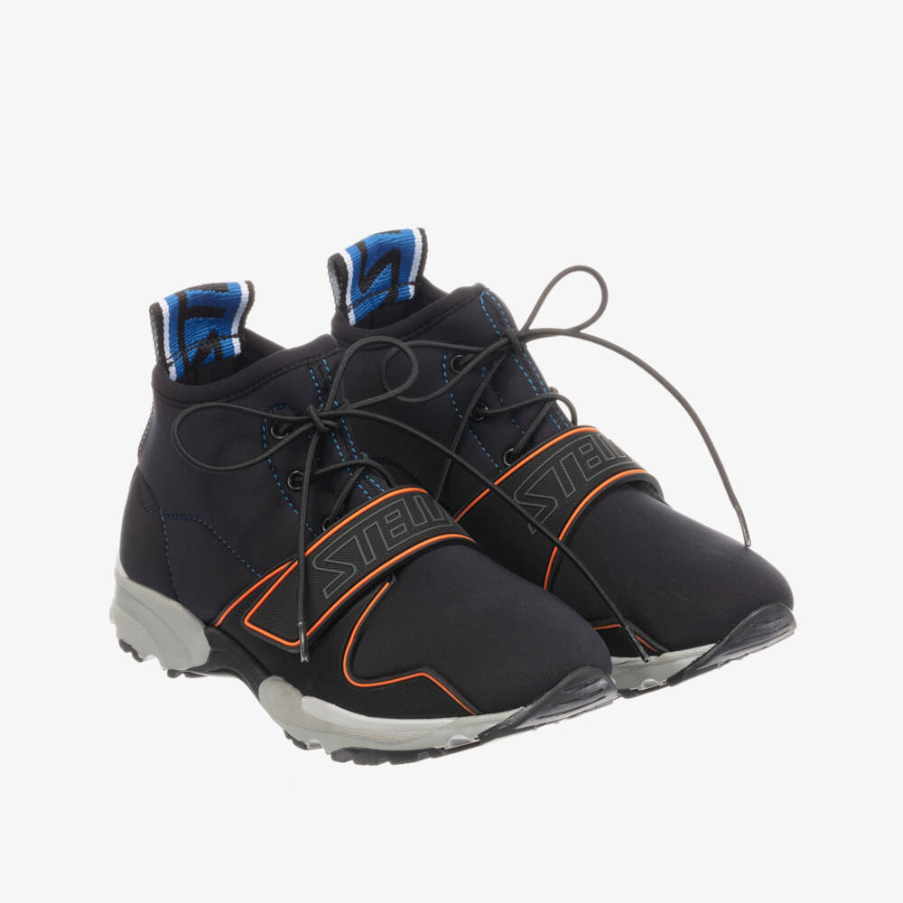 Stella McCartney Kids-Boys Black High-Top Trainers | Childrensalon Outlet