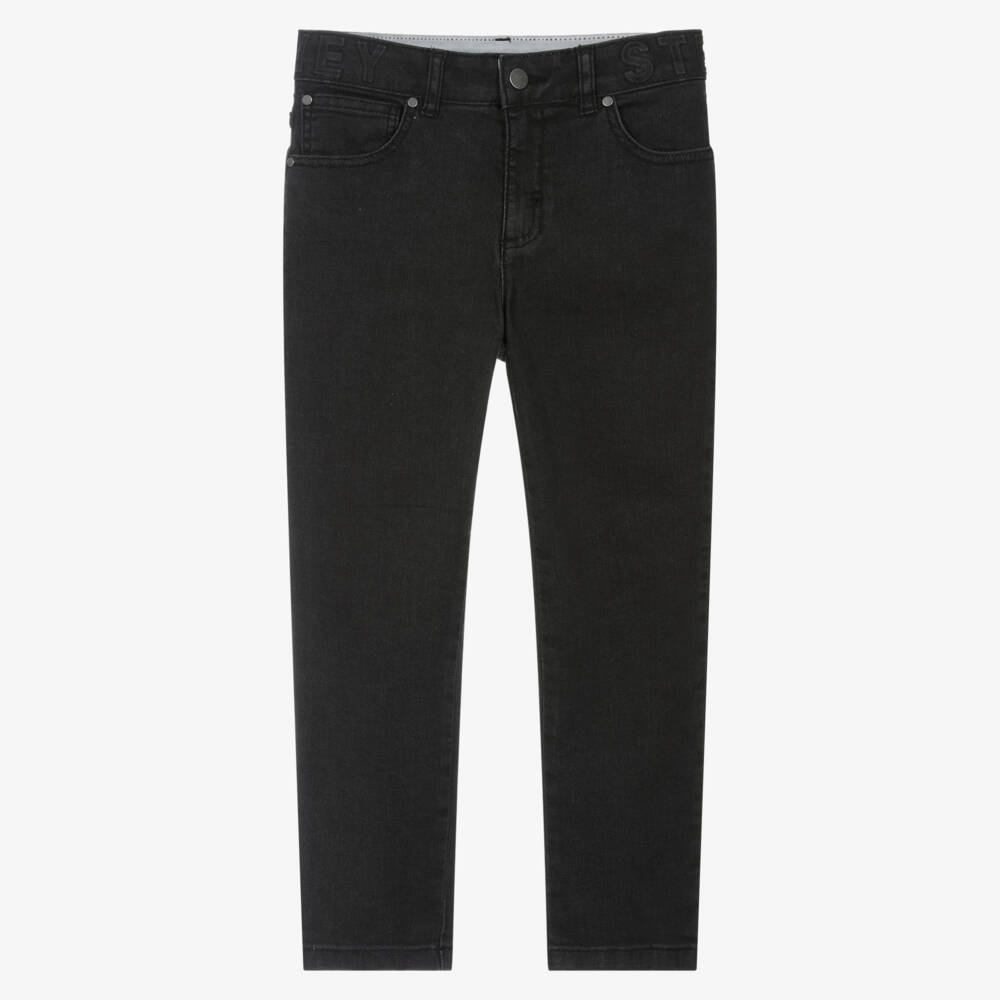 Stella McCartney Kids-Boys Black Jeans with Stella Logo Waistband | Childrensalon Outlet