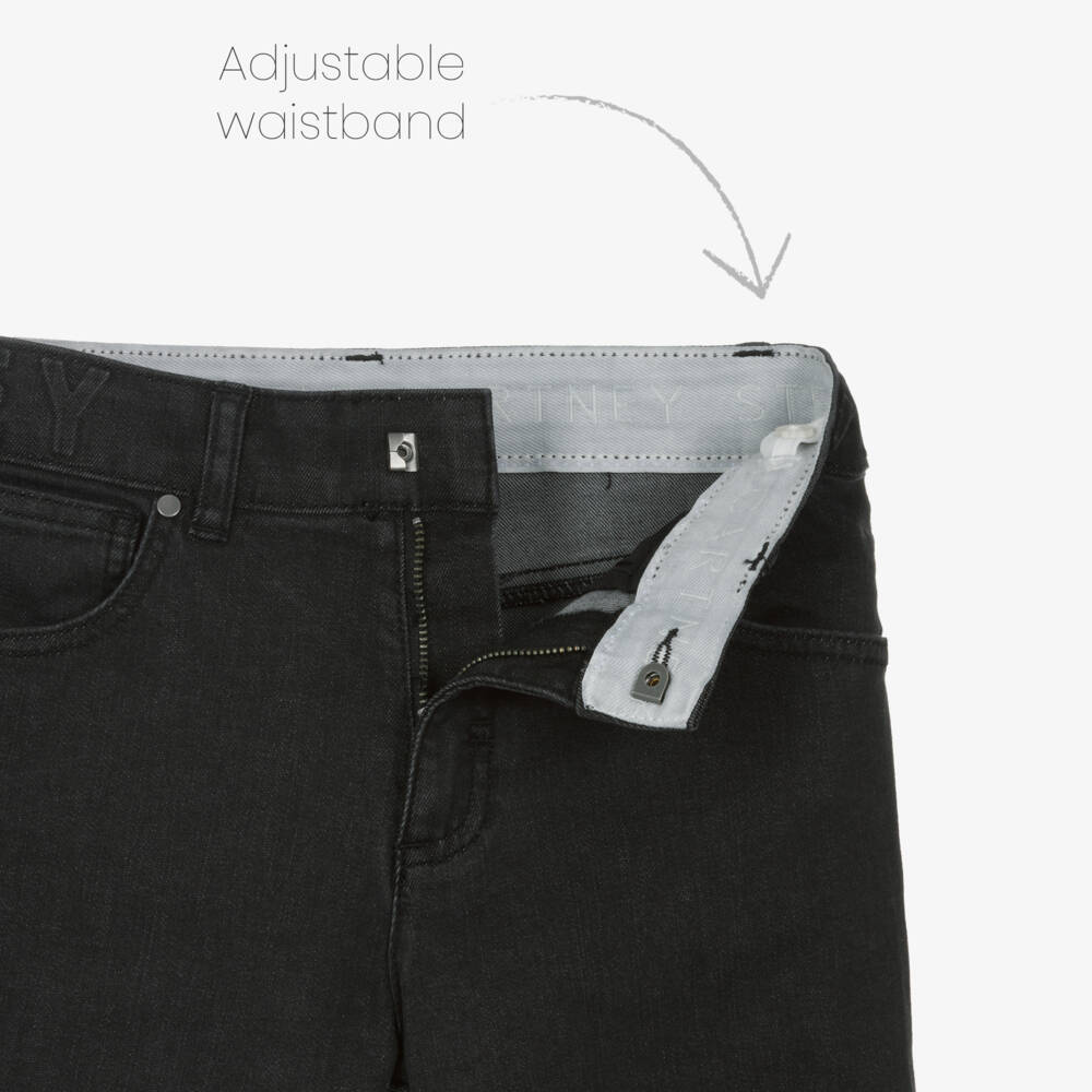 Stella McCartney Kids-Boys Black Jeans with Stella Logo Waistband | Childrensalon Outlet