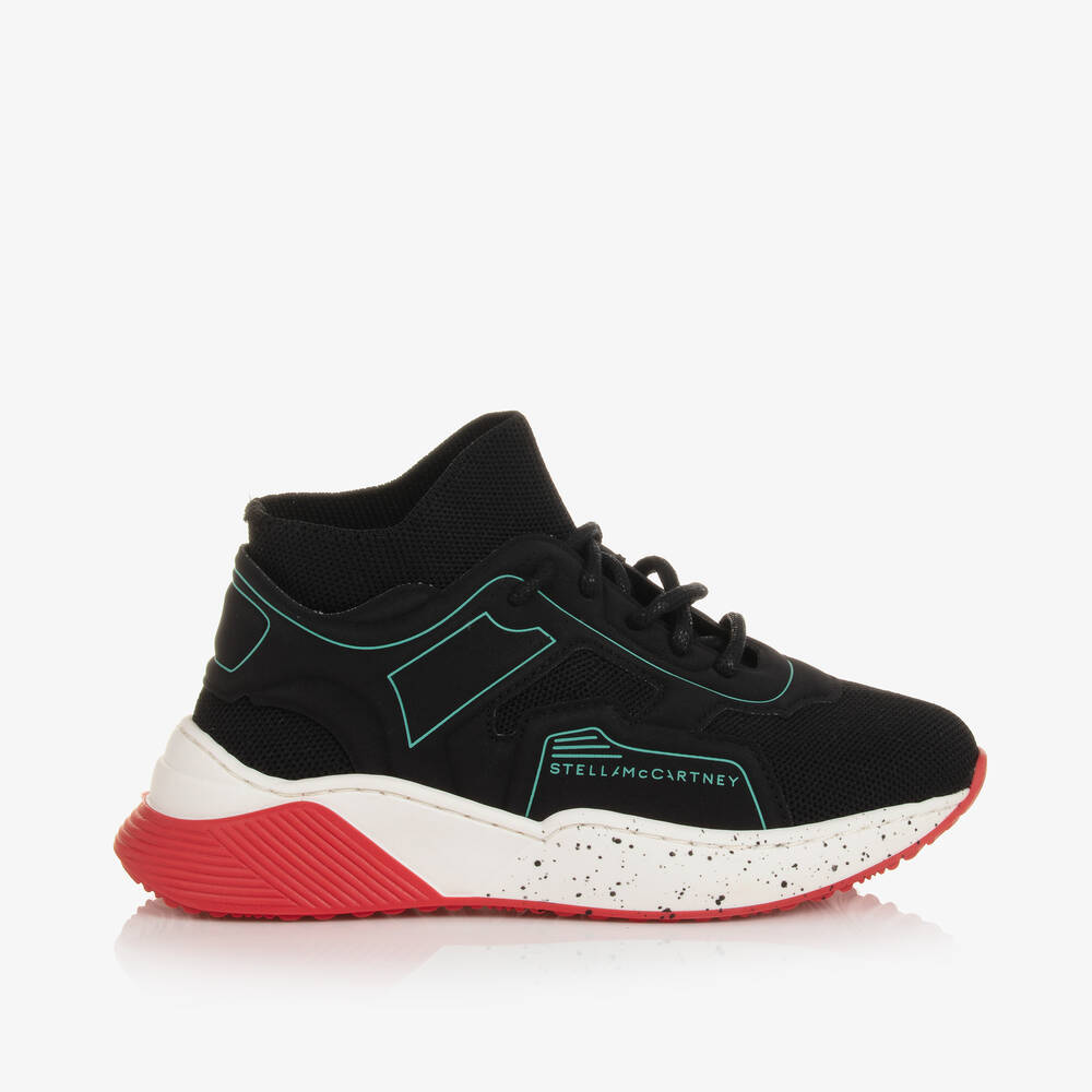 Stella McCartney Kids-Черные кроссовки-носки на шнуровке для мальчиков | Childrensalon Outlet