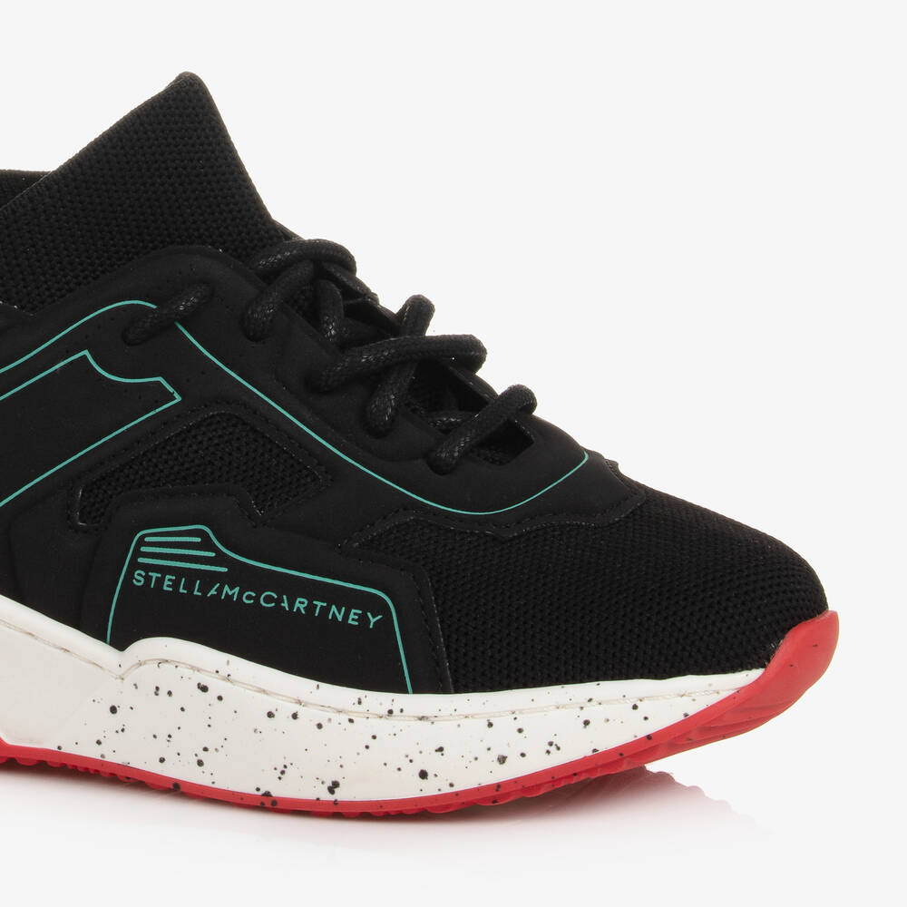 Stella McCartney Kids-Черные кроссовки-носки на шнуровке для мальчиков | Childrensalon Outlet