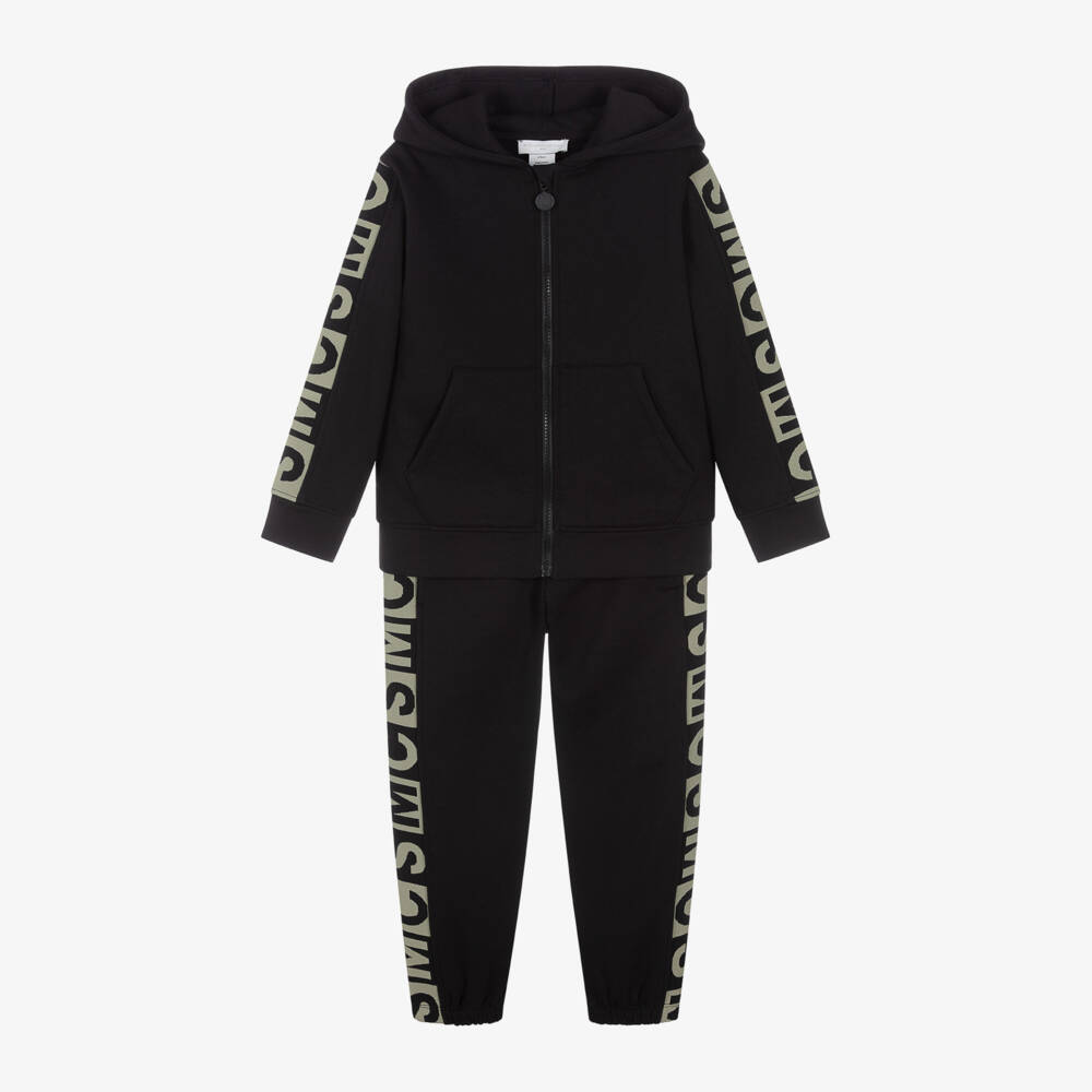 Stella McCartney Kids-Boys Black Logo Cotton Tracksuit | Childrensalon Outlet