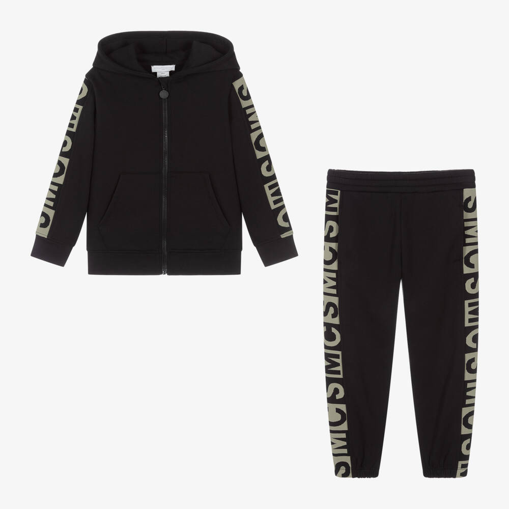 Stella McCartney Kids-Boys Black Logo Cotton Tracksuit | Childrensalon Outlet