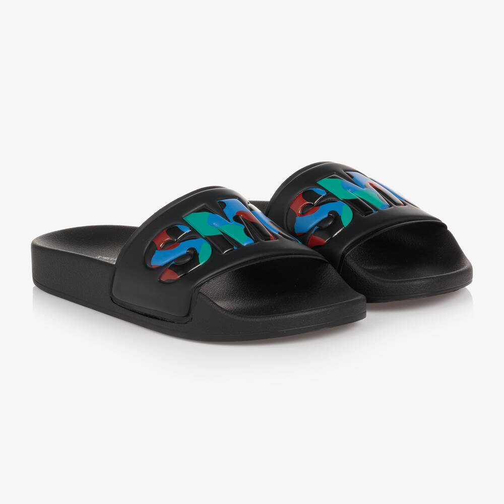 Stella McCartney Kids - Boys Black Logo Sliders | Childrensalon