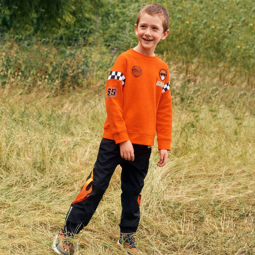Stella McCartney Kids Pantalon noir en nylon garcon Childrensalon Outlet