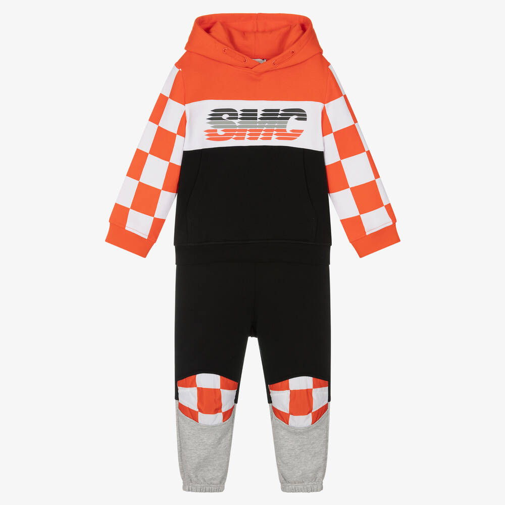 Stella McCartney Kids - Survêtement noir et orange garçon | Childrensalon