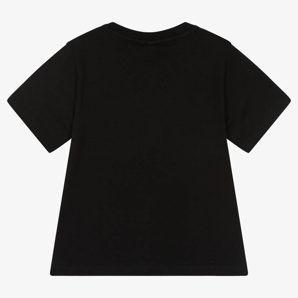 Stella McCartney Kids-Boys Black Organic Cotton Cartoon T-Shirt  | Childrensalon Outlet