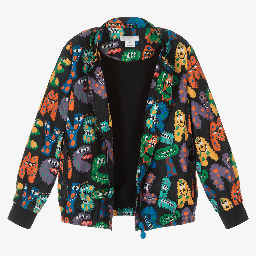 Stella McCartney Kids-Черная куртка из переработанного материала на молнии | Childrensalon Outlet