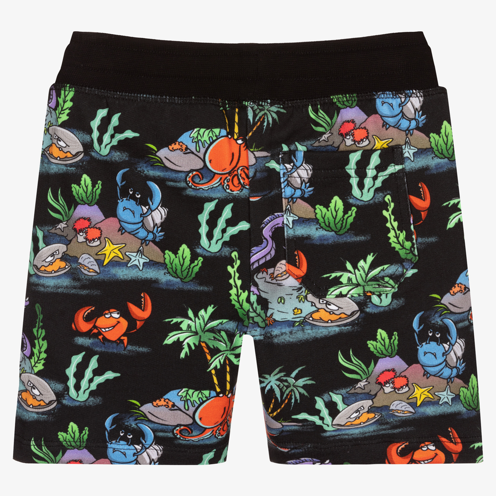 Stella McCartney Kids-Черные шорты с подводными обитателями для мальчиков | Childrensalon Outlet