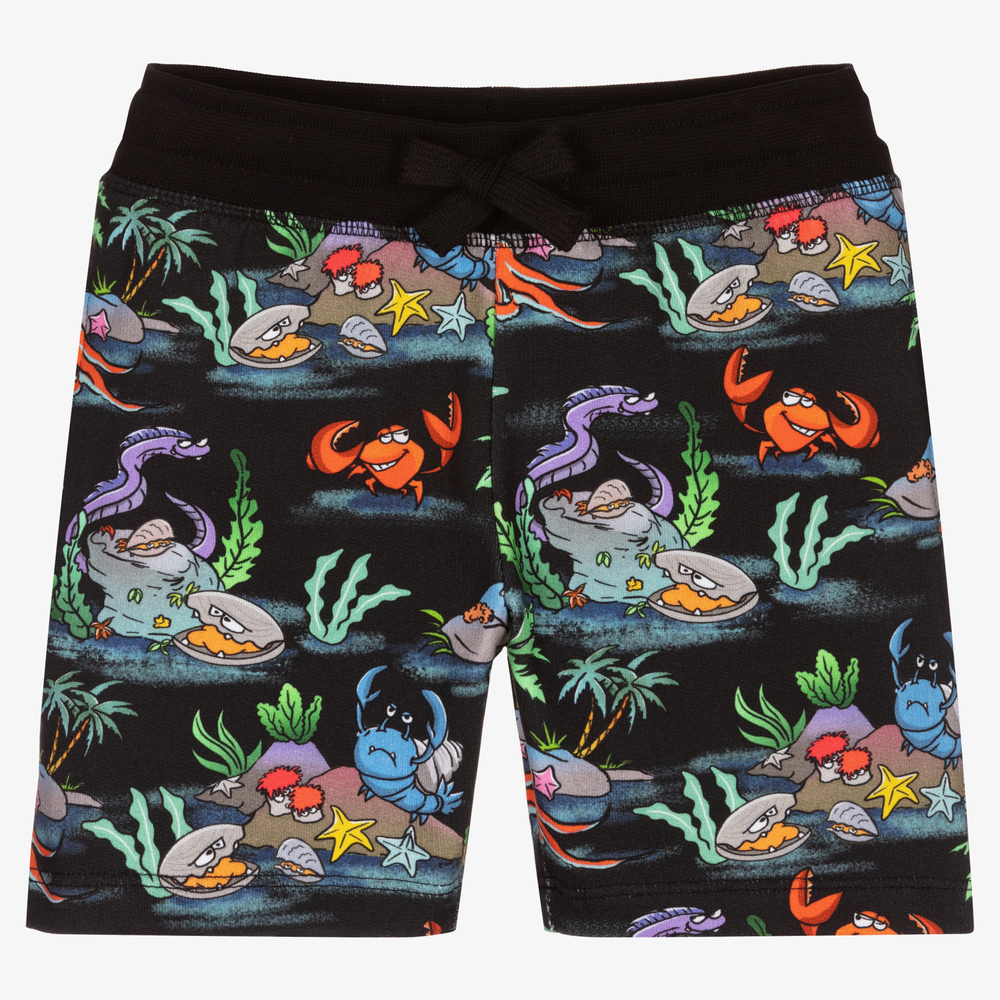 Stella McCartney Kids - Boys Black Rock Pool Shorts | Childrensalon