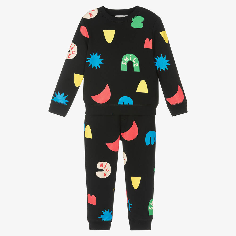 Stella McCartney Kids - Boys Black Shapes Tracksuit | Childrensalon