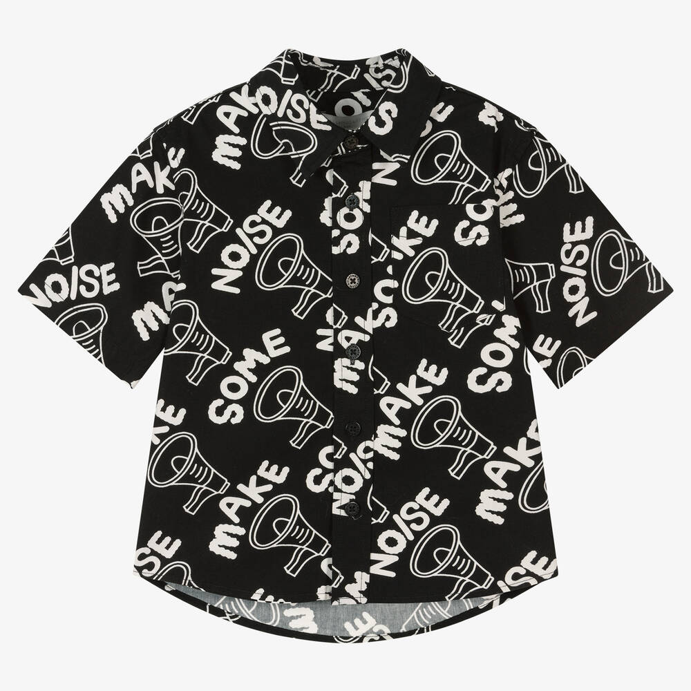 Stella McCartney Kids - Baumwollhemd mit Print schwarz/weiß | Childrensalon