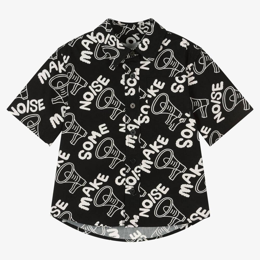 Stella McCartney Kids - Boys Black & White Print Cotton Shirt | Childrensalon