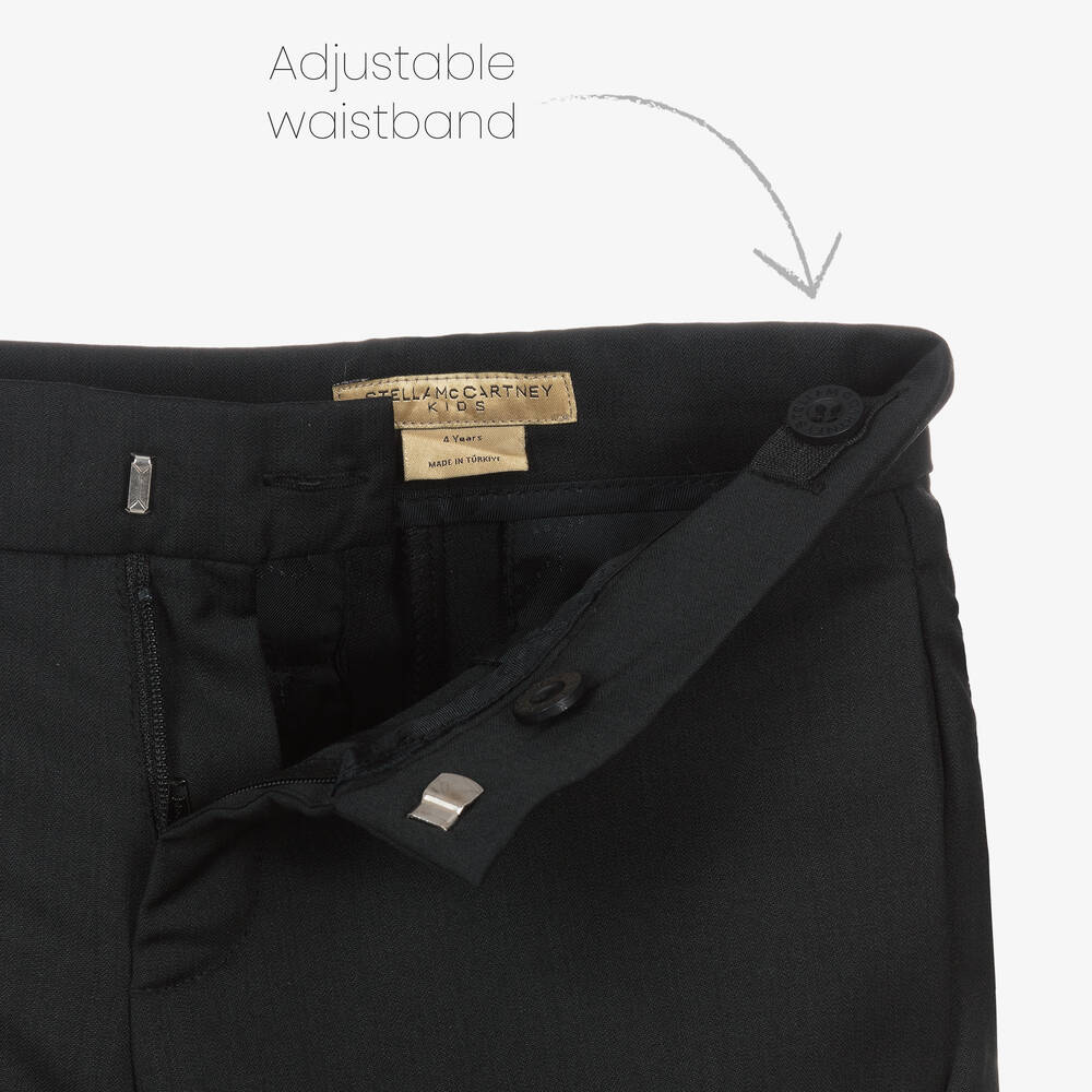Stella McCartney Kids-بدلة مزيج صوف لون أسود للأولاد | Childrensalon Outlet