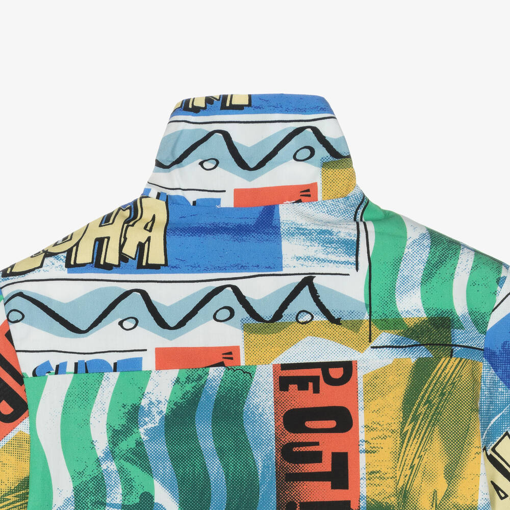 Stella McCartney Kids-Boys Blue Aloha Graphic Cotton Shirt | Childrensalon Outlet