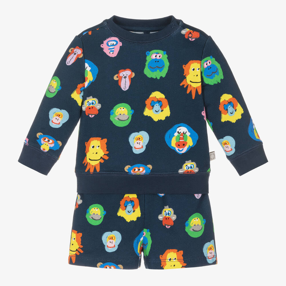 Stella McCartney Kids - Blaues Shorts-Set mit Tiere-Print | Childrensalon