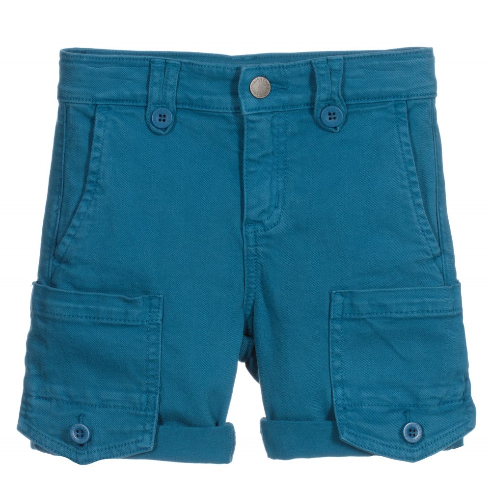 Stella McCartney Kids - Boys Blue Cargo Shorts | Childrensalon