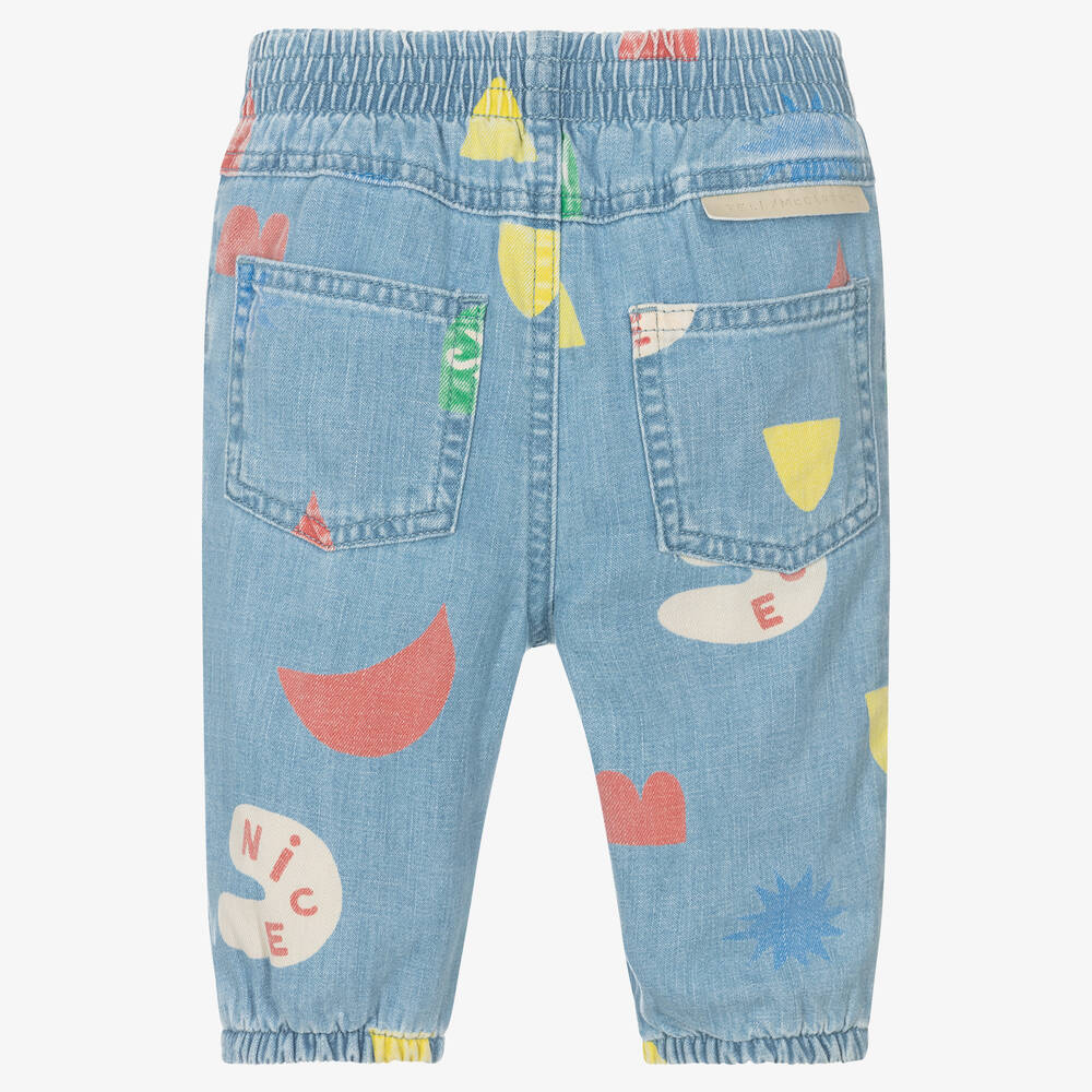 Stella McCartney Kids-Boys Blue Chambray Joggers | Childrensalon Outlet