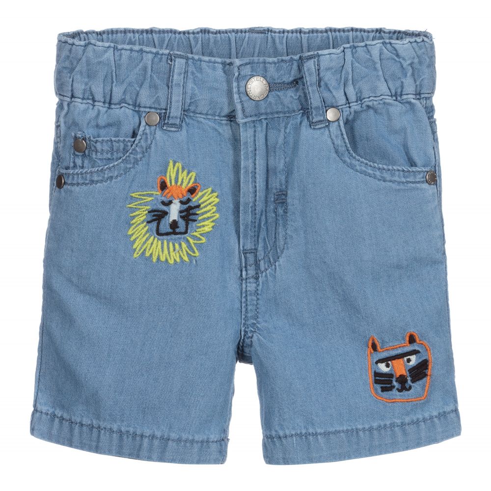Stella McCartney Kids - Blaue Chambray-Shorts für Jungen | Childrensalon