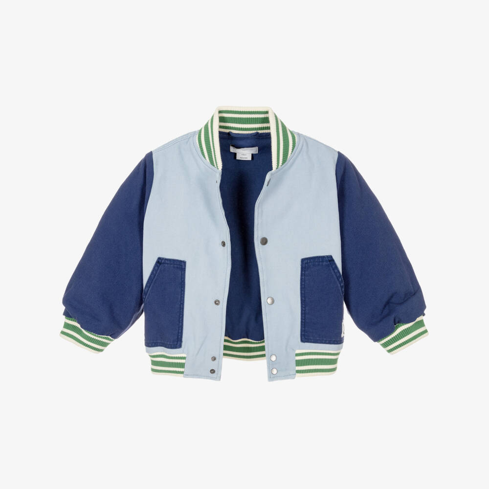 Stella McCartney Kids-Boys Blue Cotton Bomber Jacket | Childrensalon Outlet