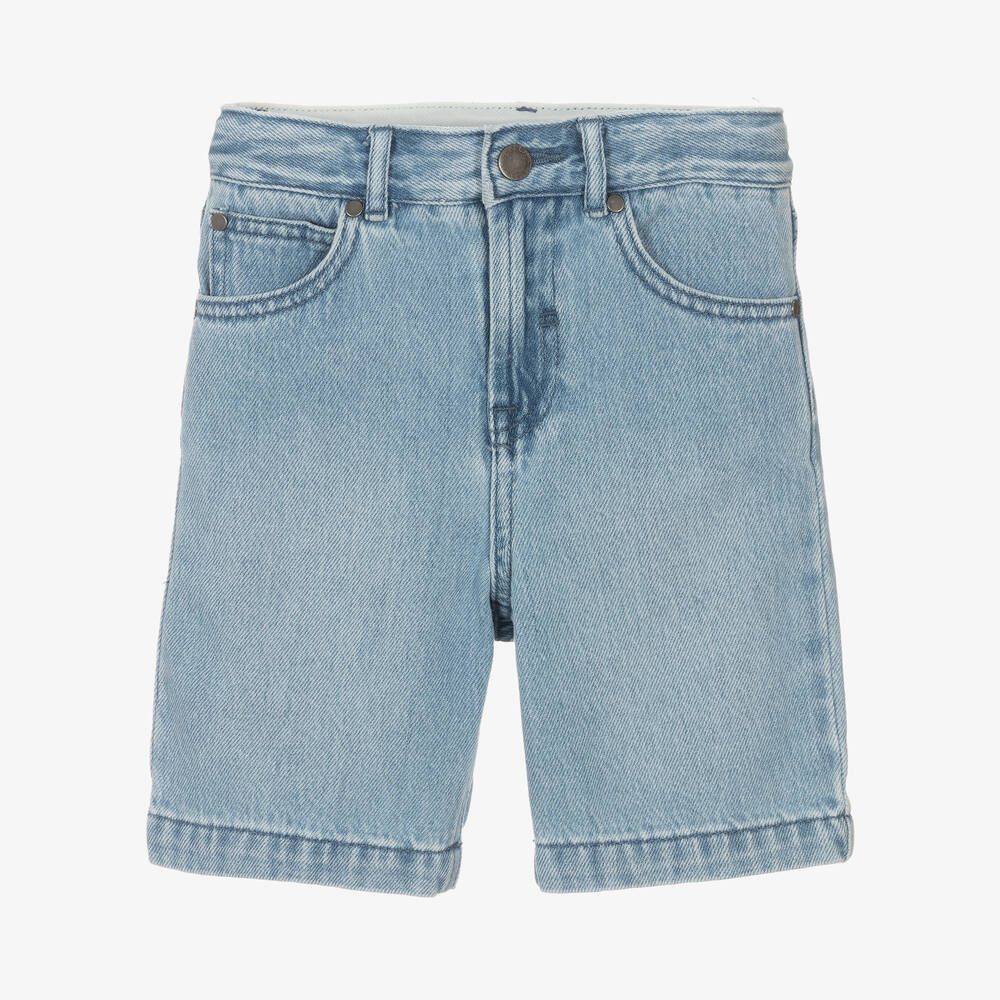 Stella McCartney Kids Boys Blue Cotton Denim Shorts